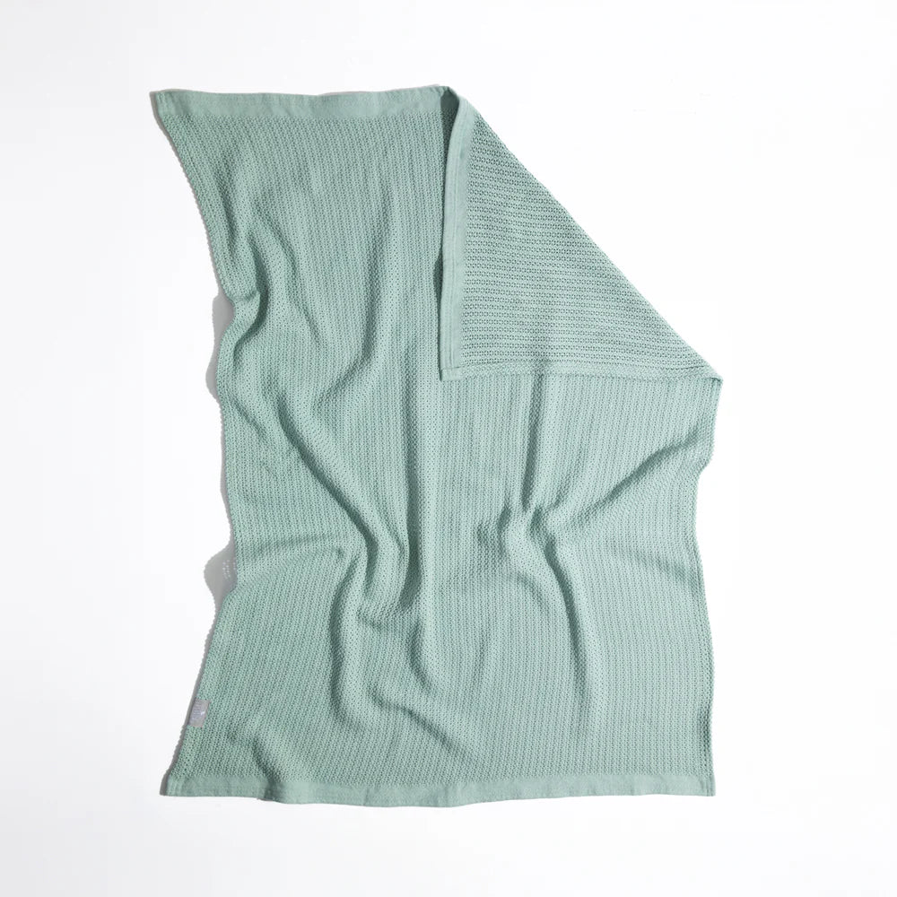Cotton Bassinet Cellular Blanket - Sage