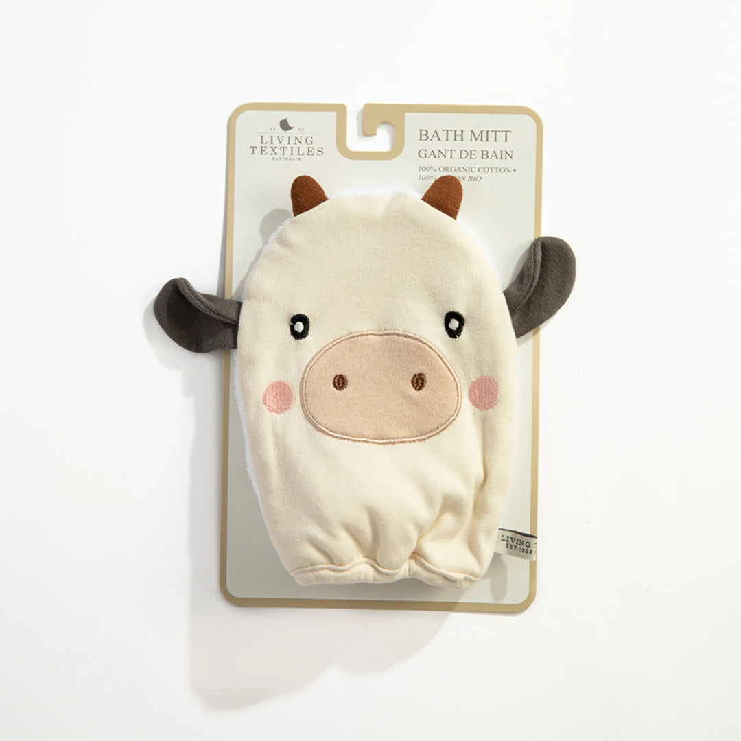 Cotton Bath Mitt - Cow
