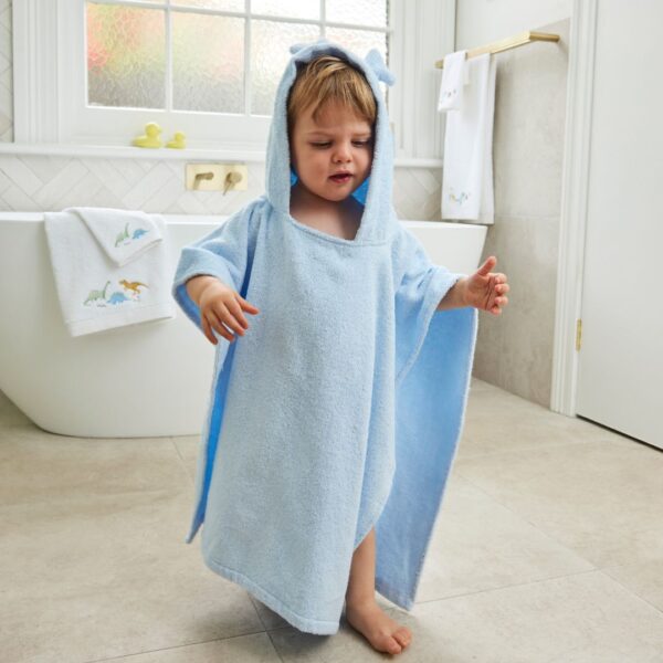 Cotton Hooded Poncho Towel - Sunshine Blue