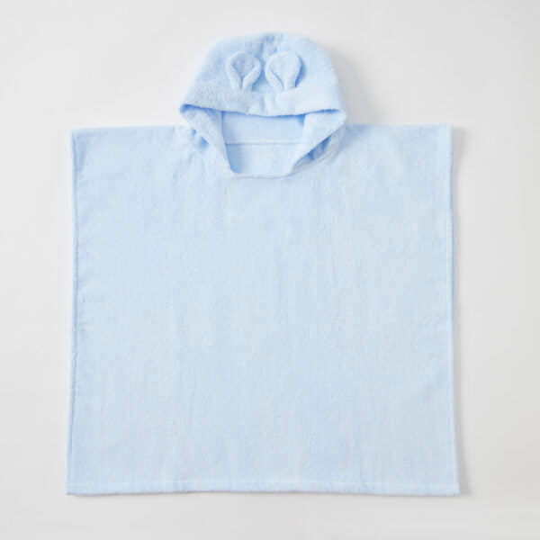 Cotton Hooded Poncho Towel - Sunshine Blue