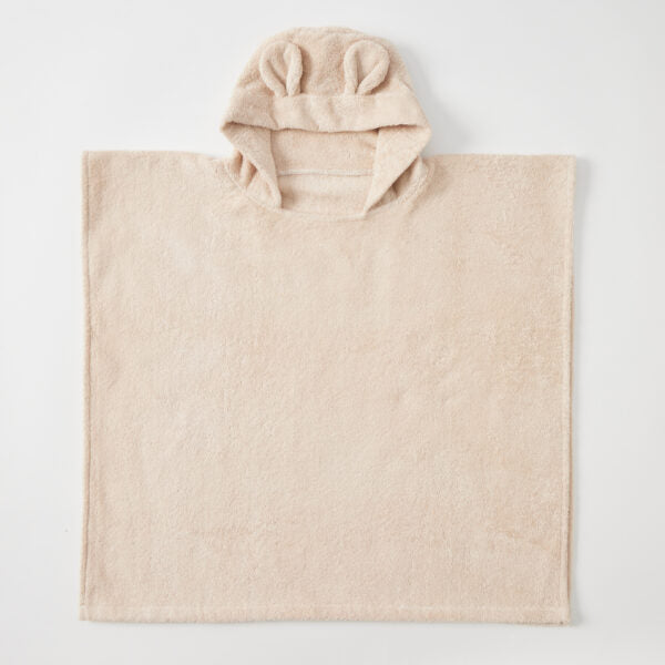 Cotton Hooded Poncho Towel - Sunshine Natural