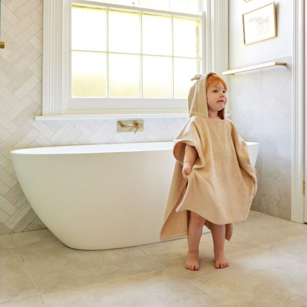 Cotton Hooded Poncho Towel - Sunshine Natural
