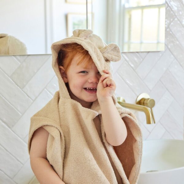 Cotton Hooded Poncho Towel - Sunshine Natural
