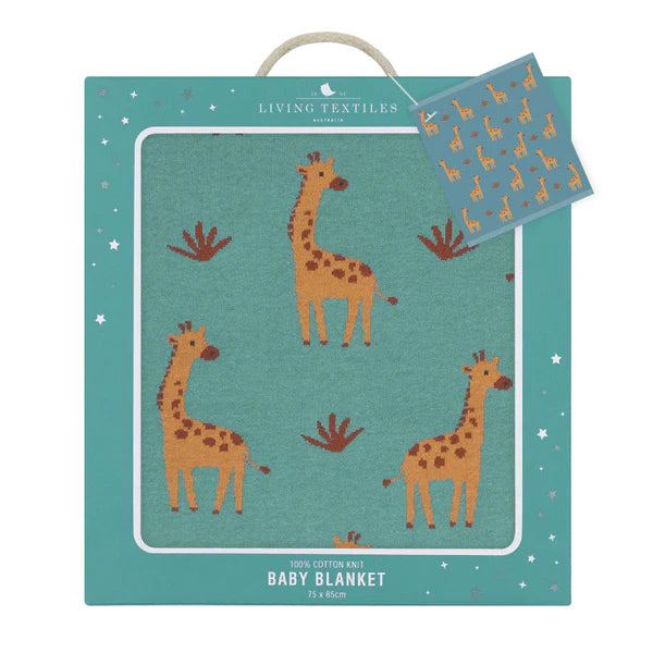 Cotton Knit Baby Blanket - Giraffe