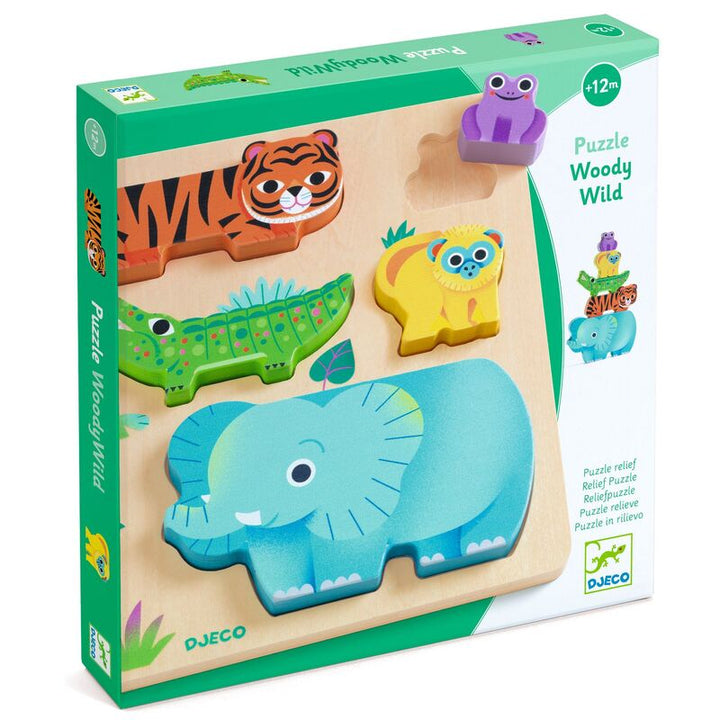 Djeco WoodyWild Wooden Animal Puzzle