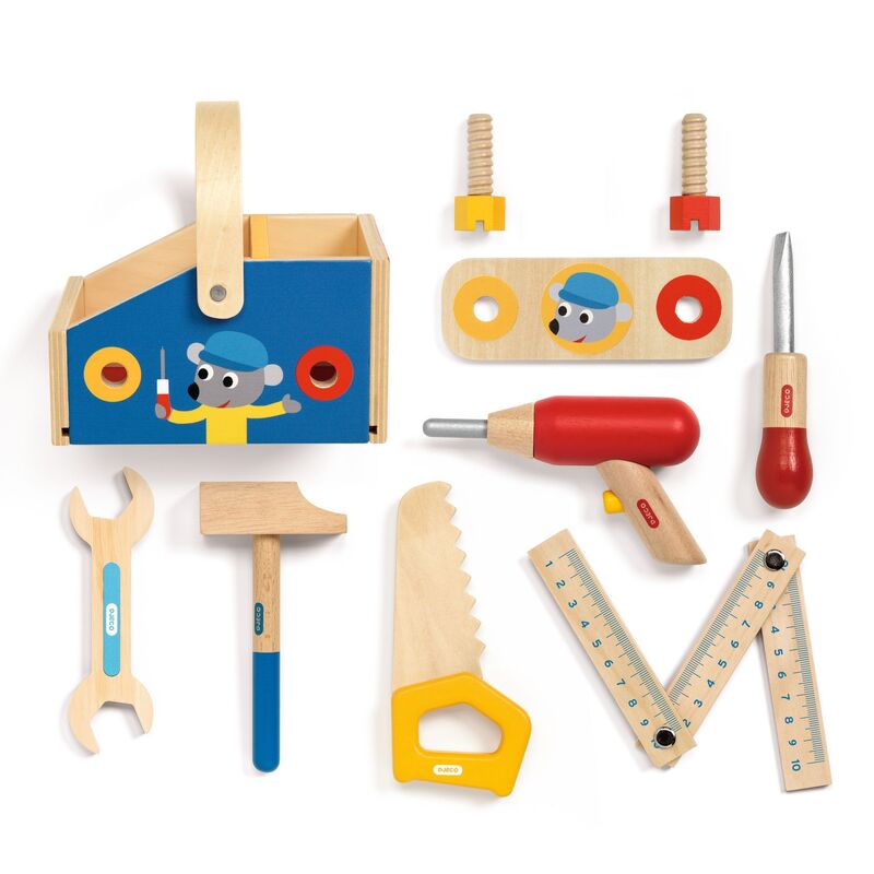 Wooden Minibrico Toolbox Set