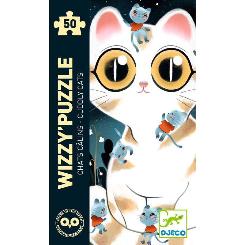 Djeco Glow in the Dark Cuddly Cats 50pc Wizzy Puzzle