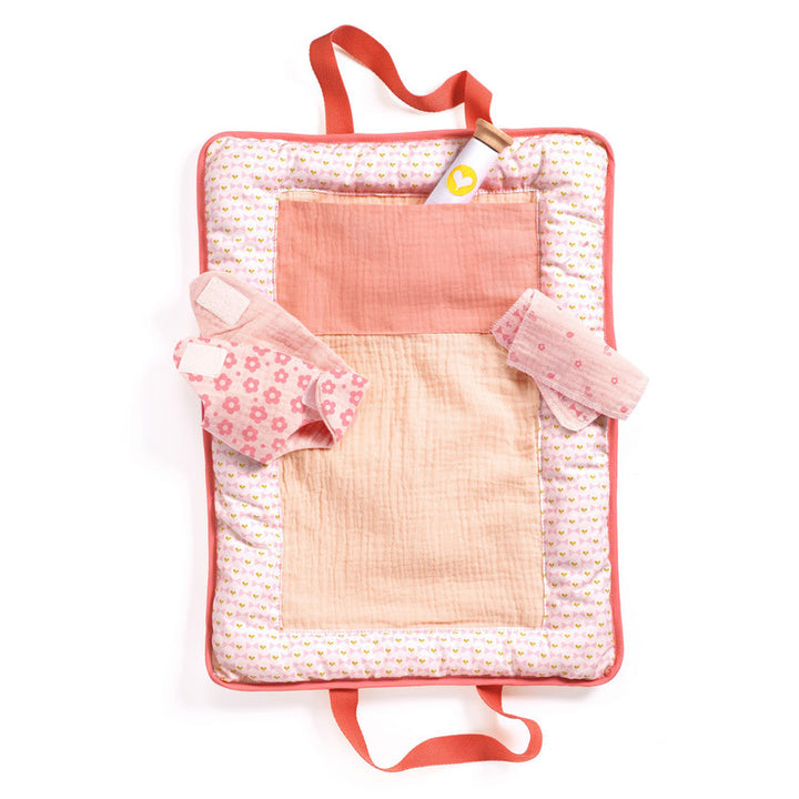 Djeco Baby Doll Changing Bag Play Set - Pink