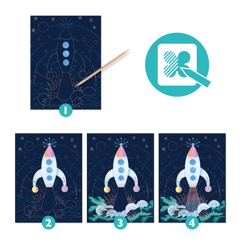 Djeco Cosmic Mission Scratch Cards