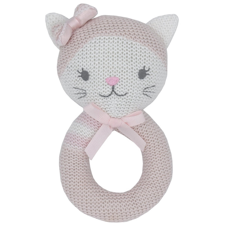 Daisy the Cat Knitted Rattle