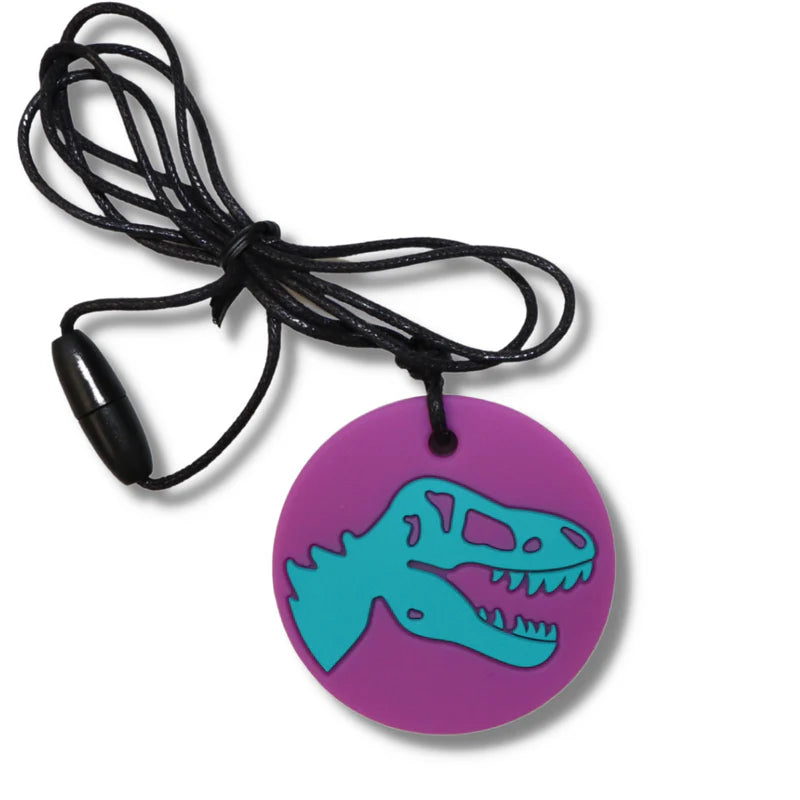 Sensory Chew Pendant - Purple Dinosaur