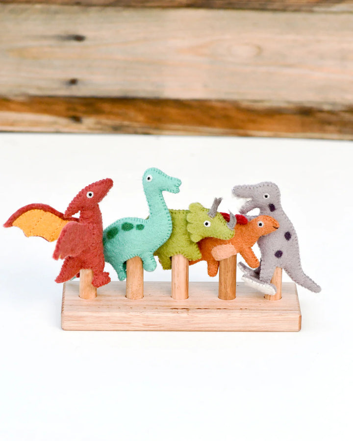 Dinosaur Felt Finger Puppet Set