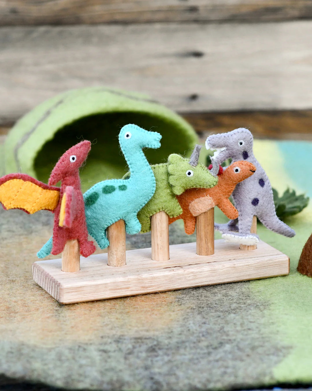 Dinosaur Felt Finger Puppet Set