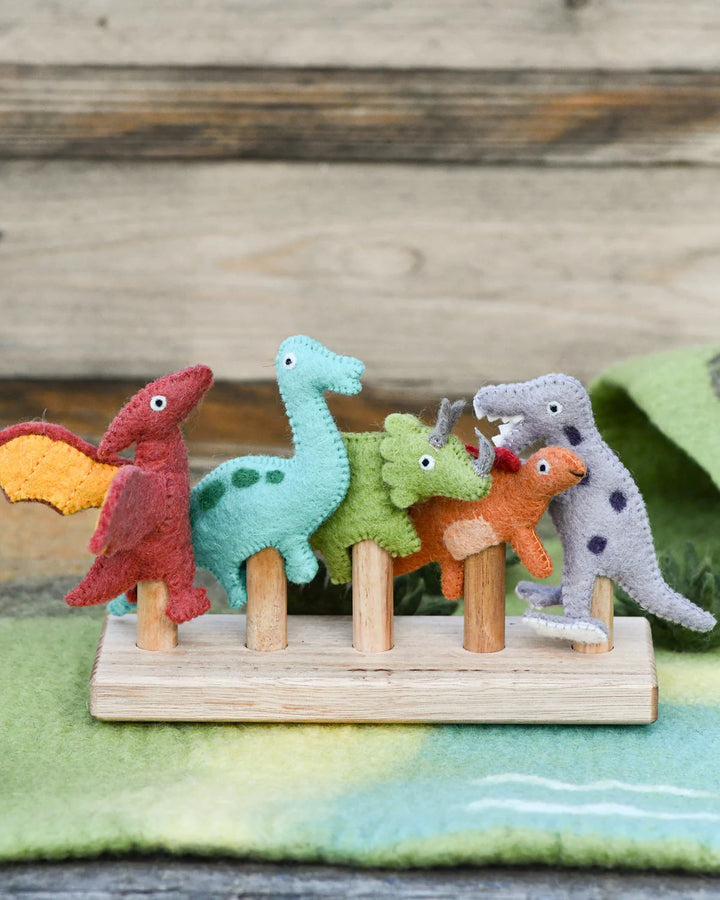 Dinosaur Felt Finger Puppet Set