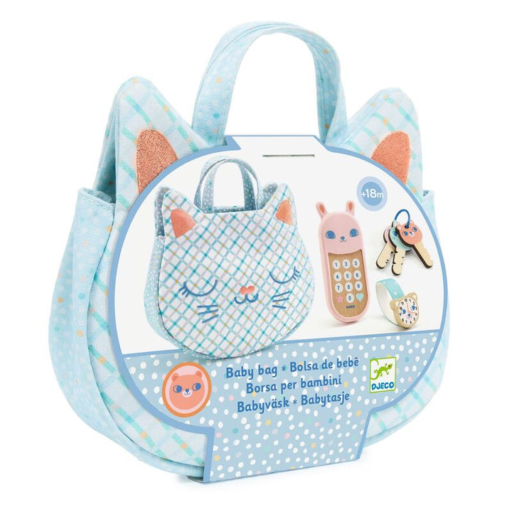 Djeco Baby Cat Handbag with Phone, Keys and Accessories