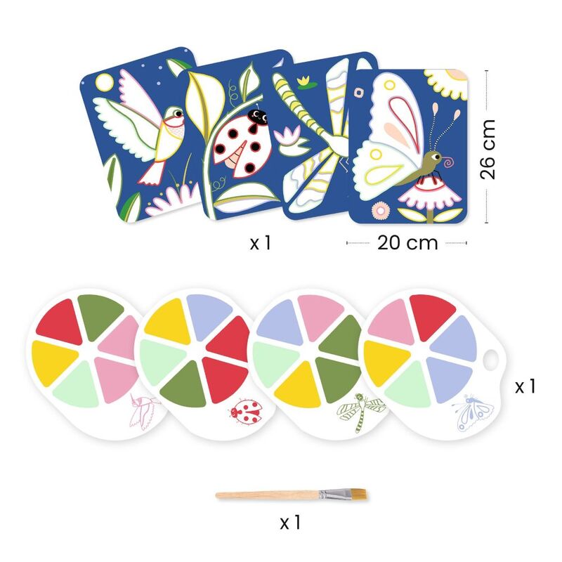 Djeco Creepy Crawlies Bug Painting Set with Palette
