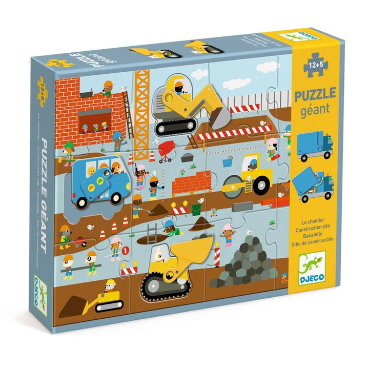 Djeco Construction Site 17pc Giant Puzzle