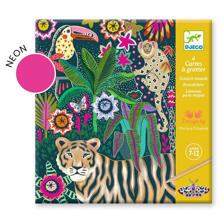 Djeco Rococo Neon Jungle Scratch Cards