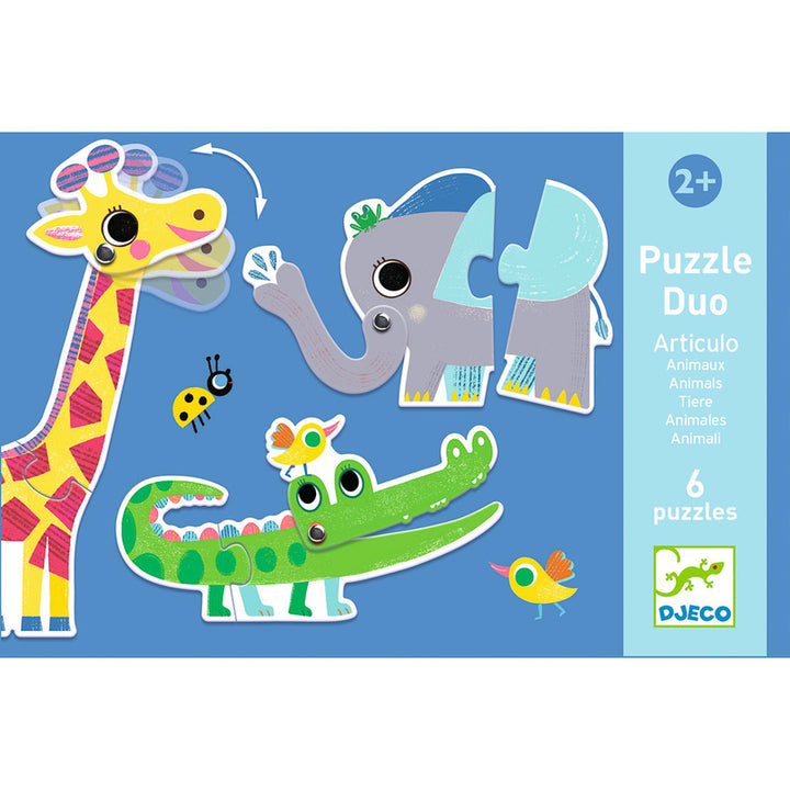 Djeco Duo Animals 12 pc Puzzle Box Set