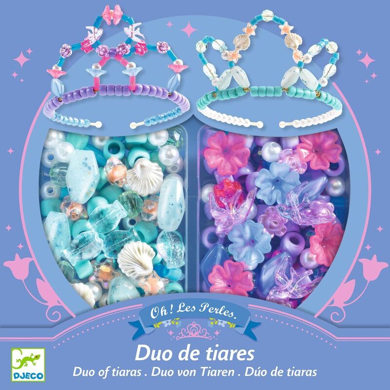Djeco Duo of Tiaras Blue & Purple Bead Kit