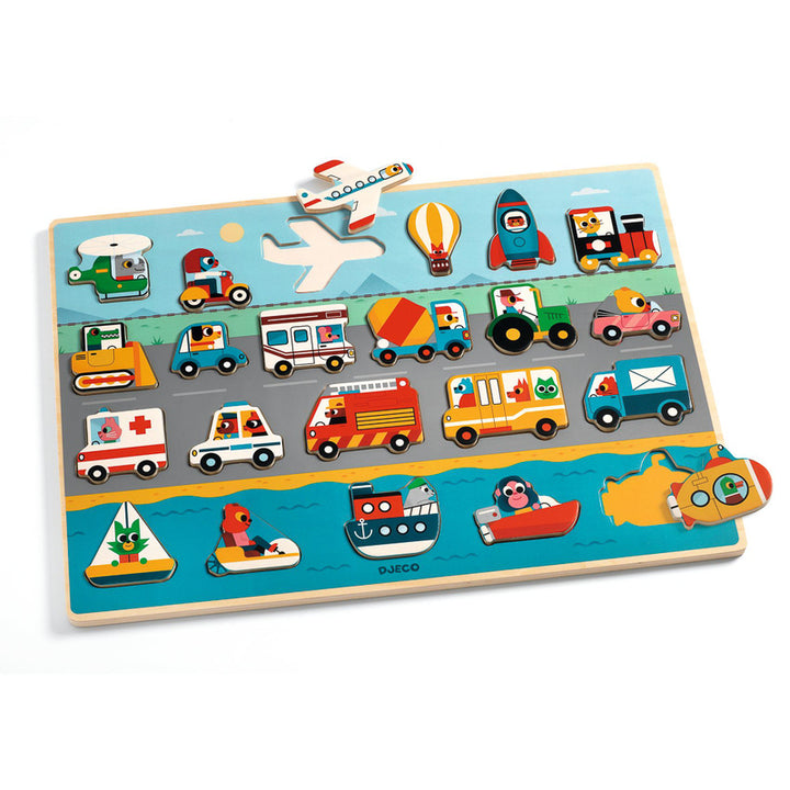 Djeco Jumbo Transport Wooden Puzzle