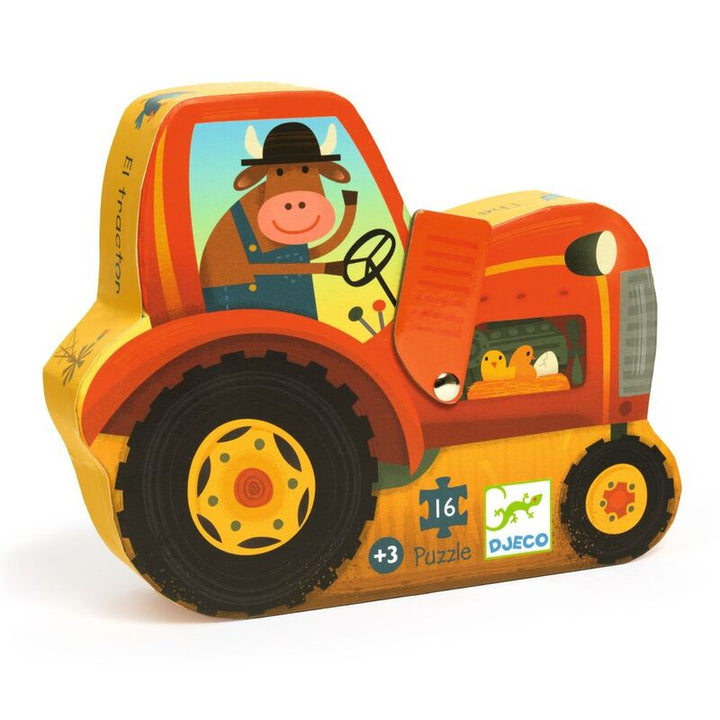 Djeco Tractor 16pc Silhouette Puzzle