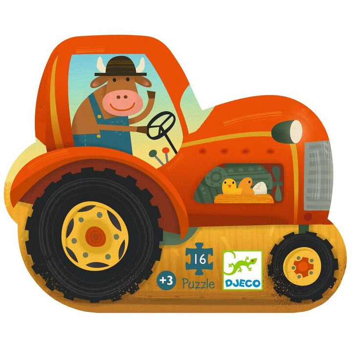 Djeco Tractor 16pc Silhouette Puzzle