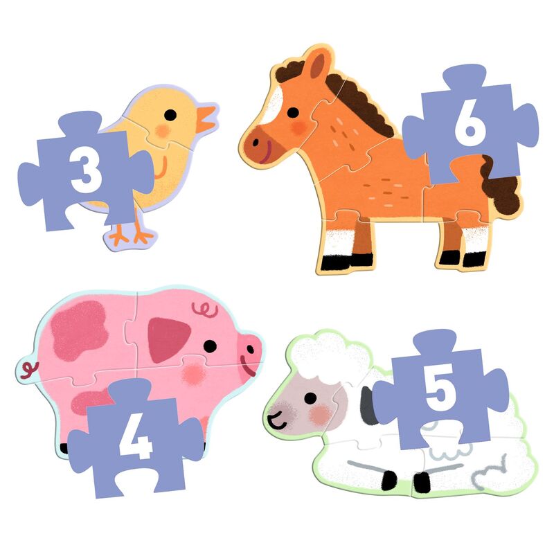 Djeco Toddler Progressive Puzzle Set - At the Farm