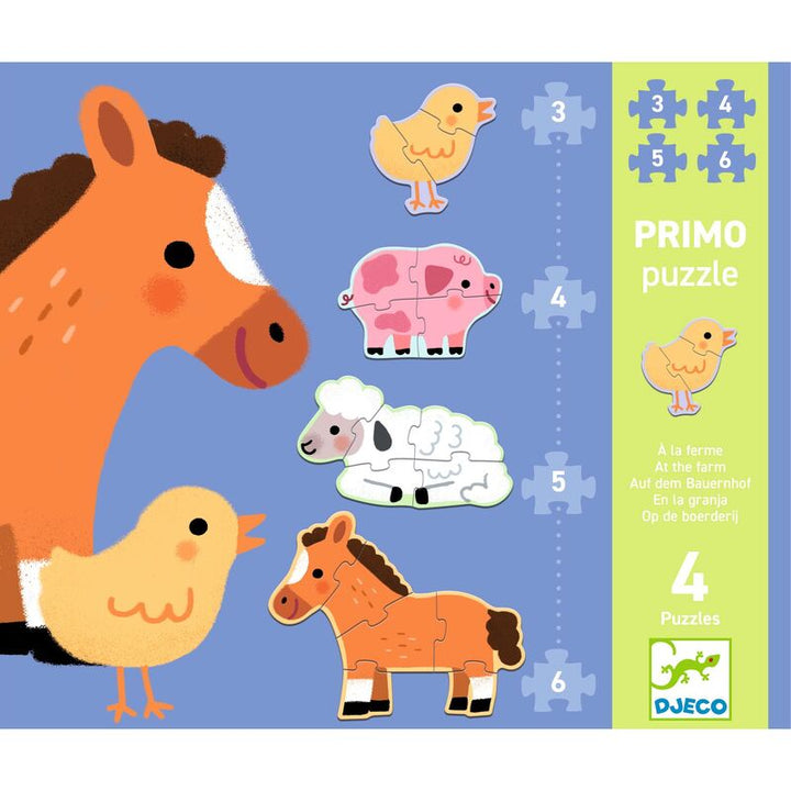 Djeco Toddler Progressive Puzzle Set - At the Farm