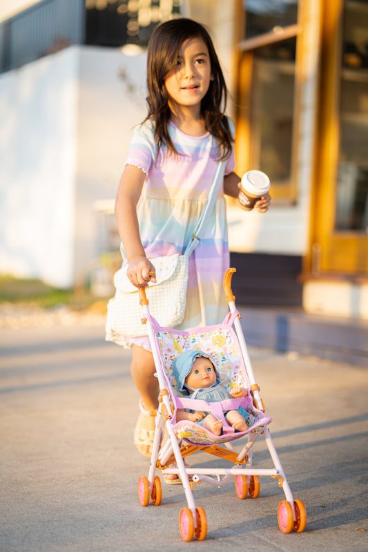 Pomea Pink Flower Doll Stroller