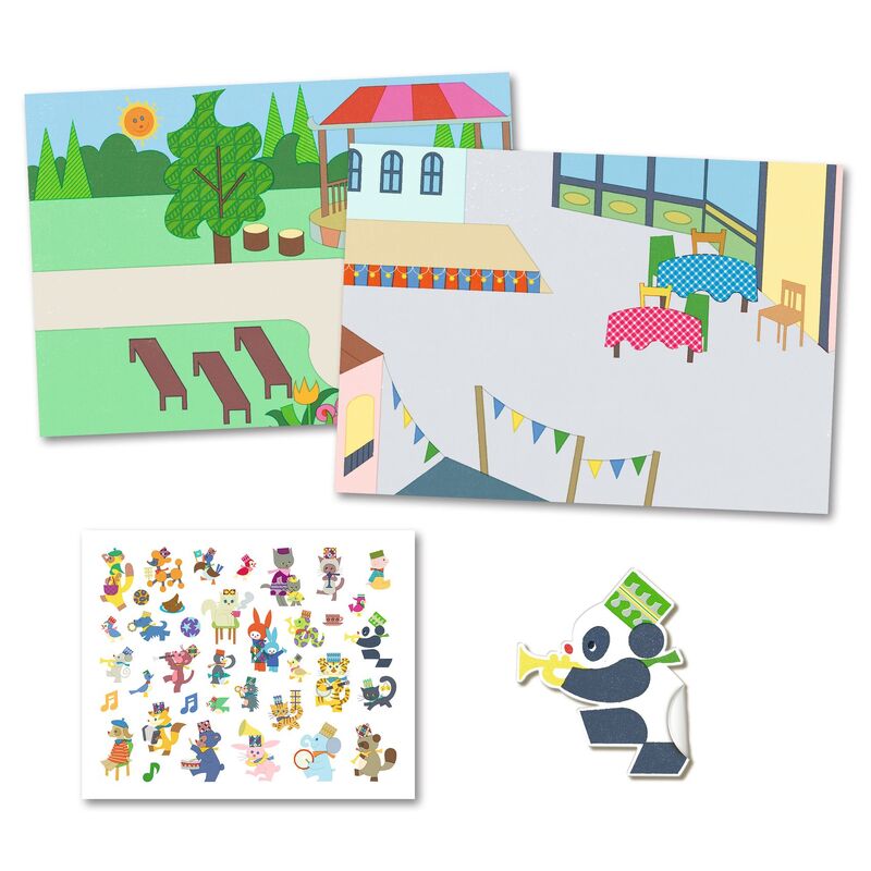 Djeco Fanfare 30pc Reusable Puffy Stickers Set