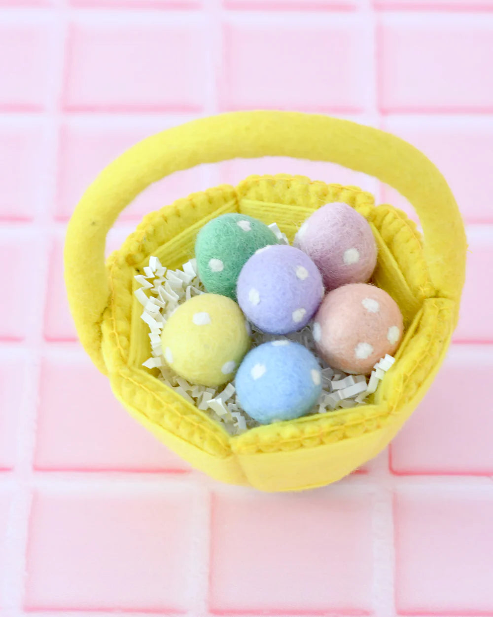 Petite Felt Easter Basket - Yellow