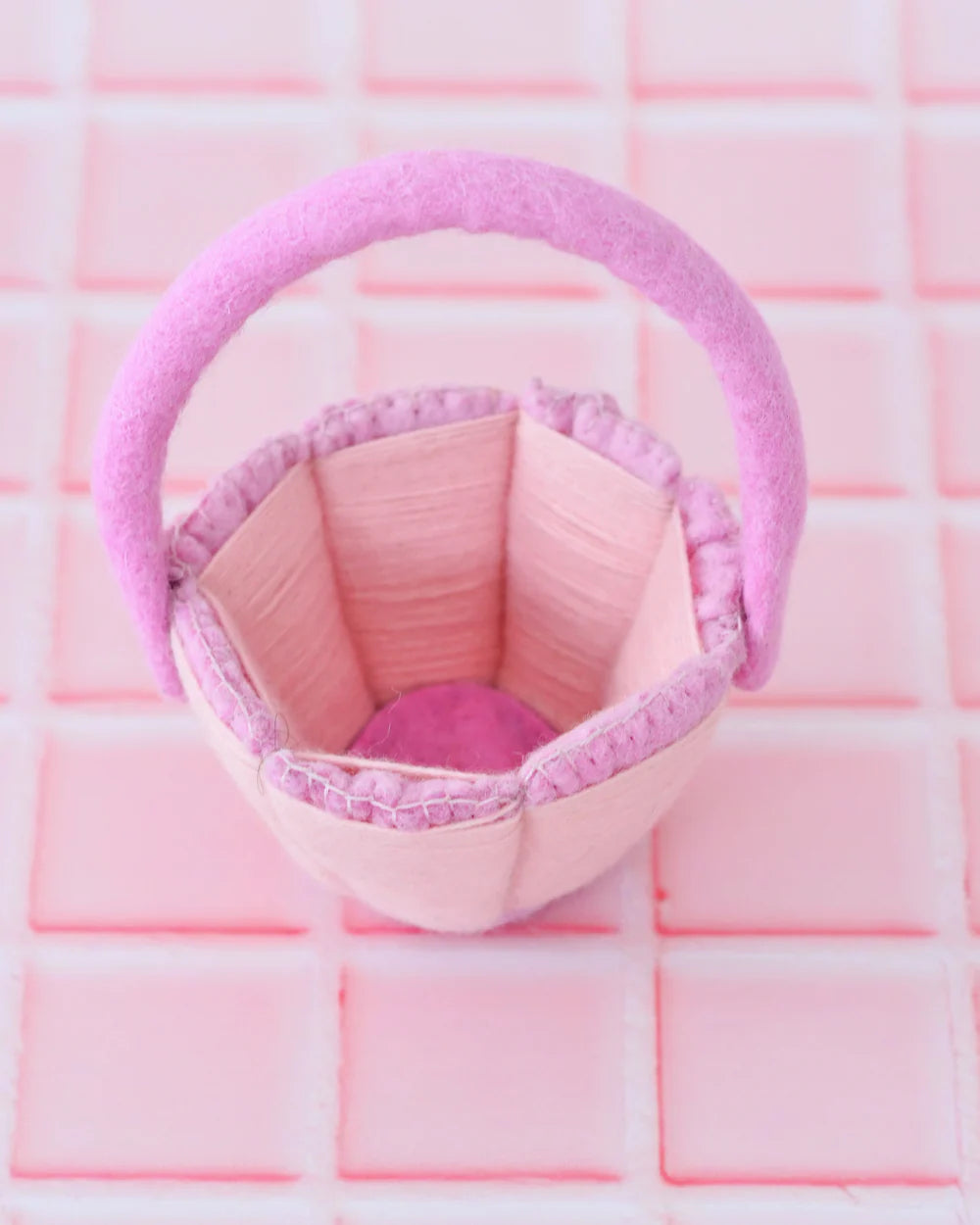 Petite Felt Easter Basket - Pink