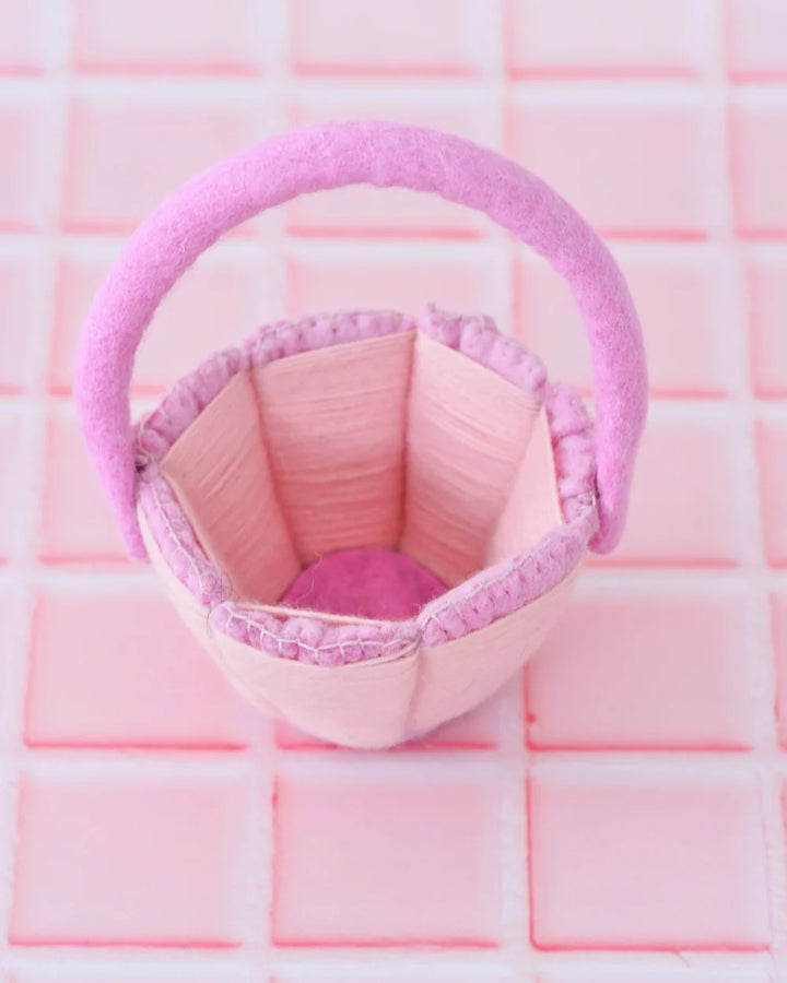 Petite Felt Easter Basket - Pink