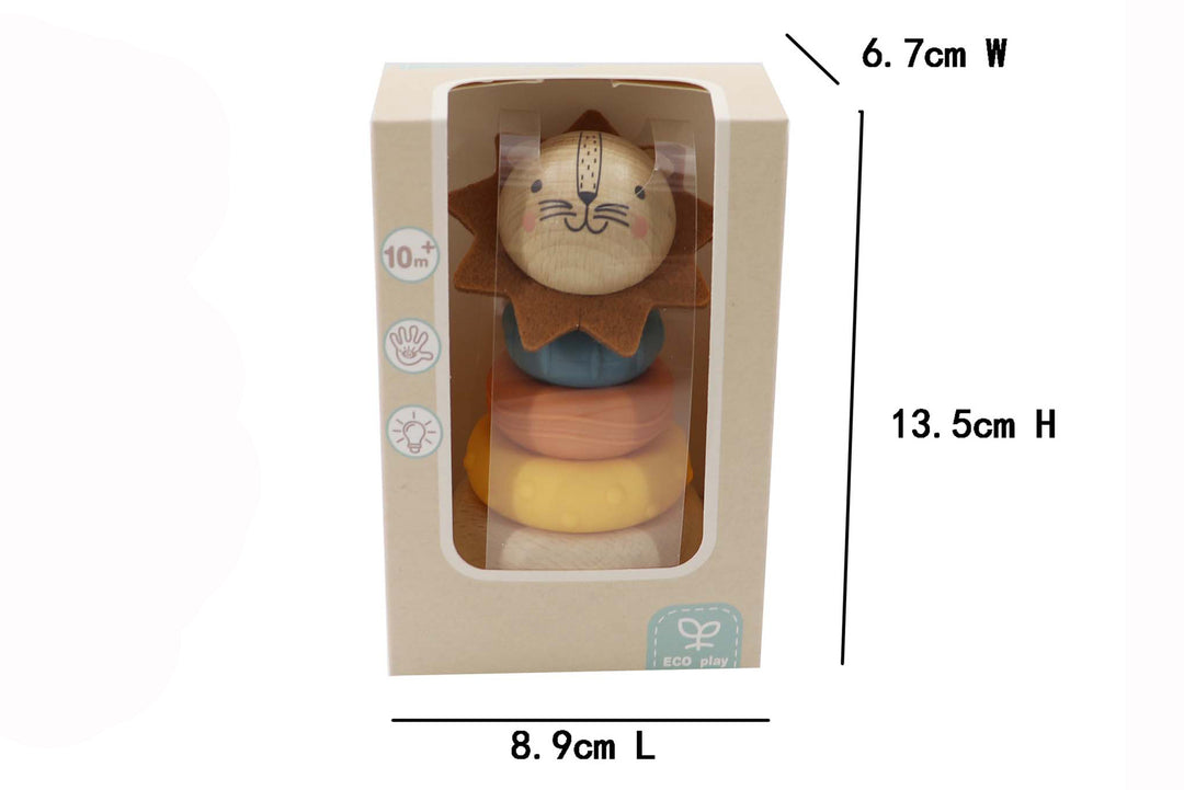 EcoStack Wooden Ring Stacker Toy - Lion