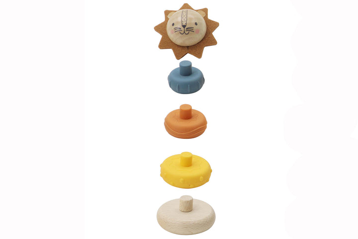 EcoStack Wooden Ring Stacker Toy - Lion