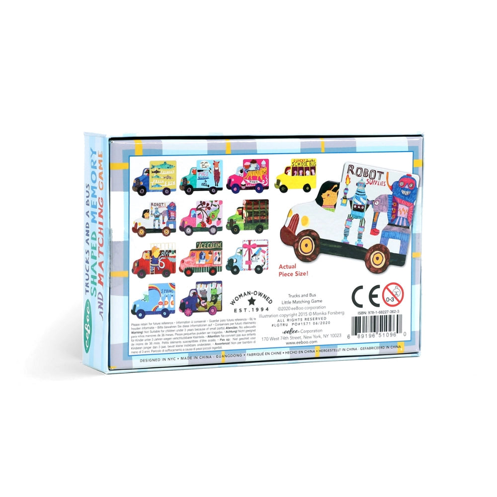 Eeboo Memory & Matching Game - Trucks & Buses