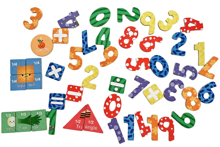 Fridge Friends 50 Piece Magnet Set - Magnetic Numbers and Shapes