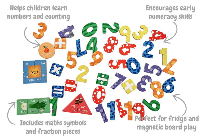 Fridge Friends 50 Piece Magnet Set - Magnetic Numbers and Shapes