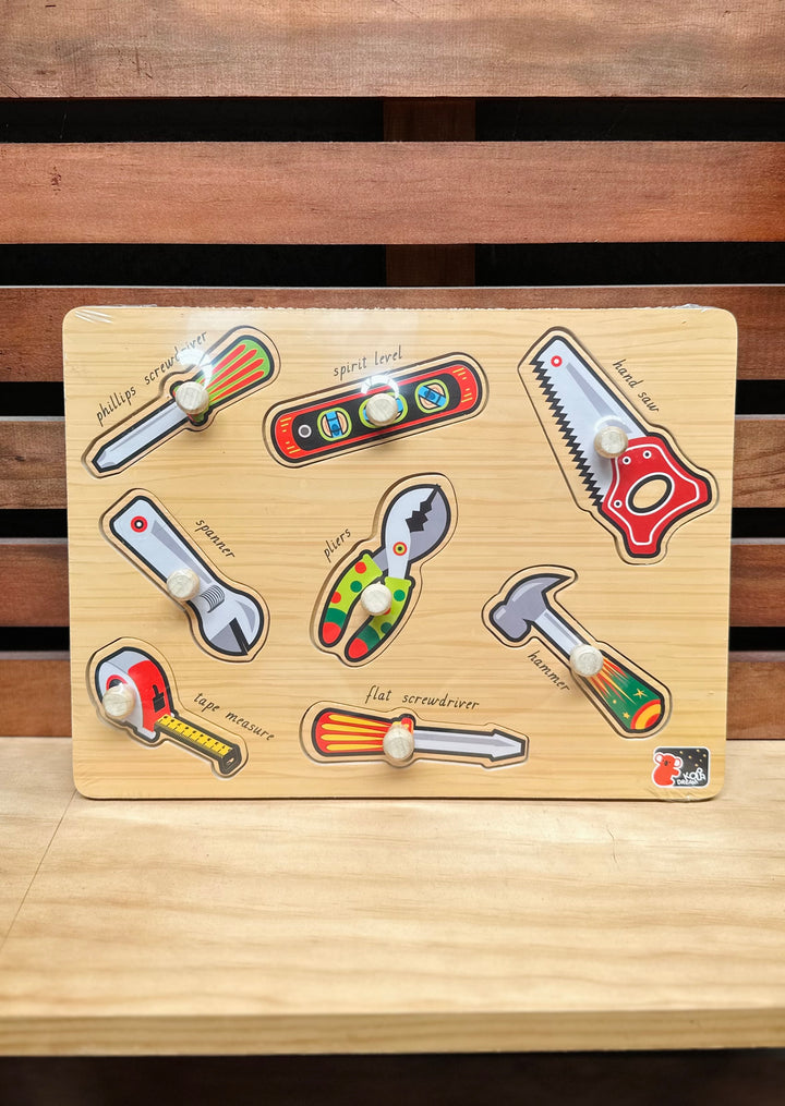 Wooden Work Tool Peg Puzzle