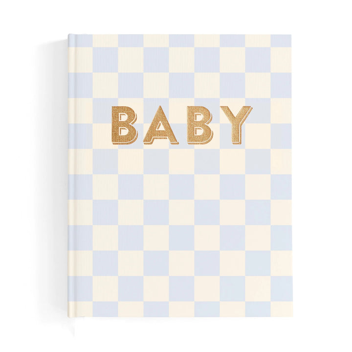 Baby Record Book - Blue Check
