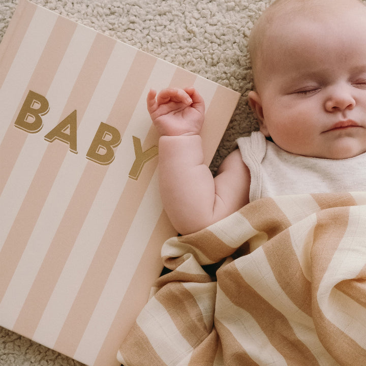 Fox & Fallow Baby Record Book - Coffee Stripe