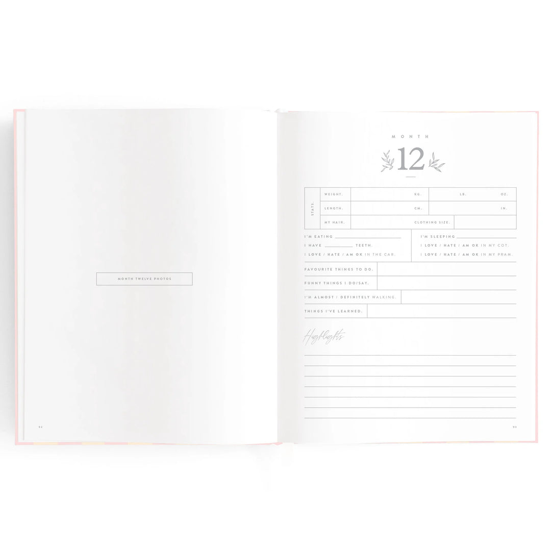 Fox & Fallow Baby Record Book - Petal Stripe