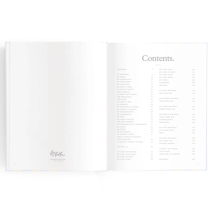 Fox & Fallow Baby Record Book - Cloud Stripe