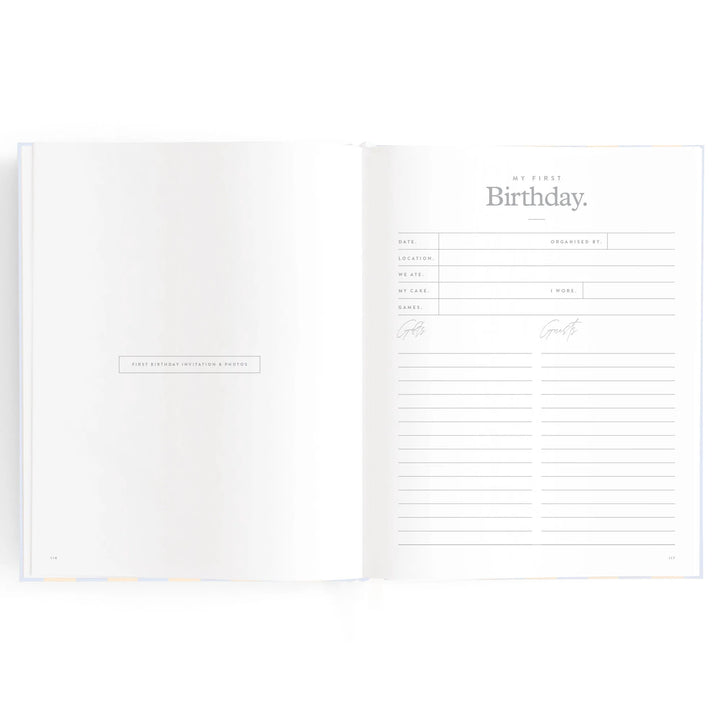 Fox & Fallow Baby Record Book - Cloud Stripe