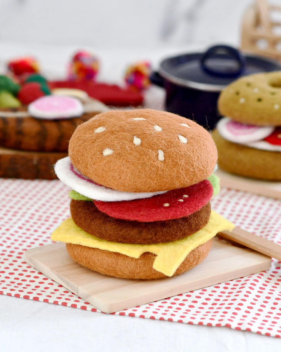 Burger Stack Play Set Felt Play Food