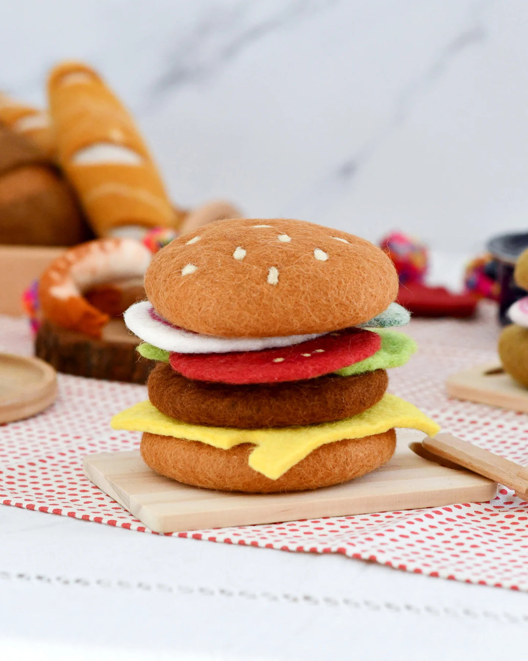 Burger Stack Play Set Felt Play Food