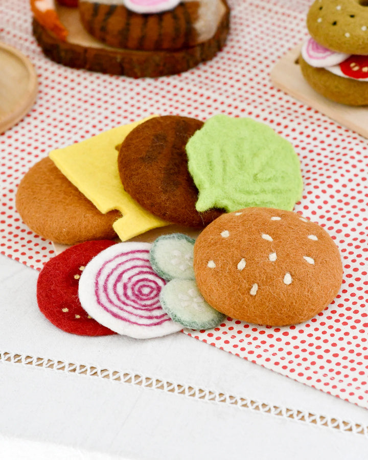 Burger Stack Play Set Felt Play Food