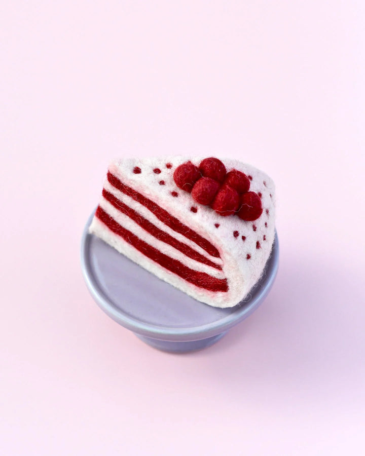 Red Velvet Cake Slice Felt Play Food