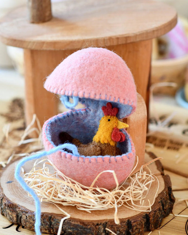 Felt Surprise Egg - with Hen Inside